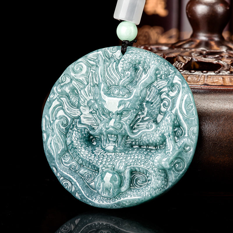 Jewelry & Watches Ltd - Burmese Jadeite Dragon Pendant Necklace Gifts