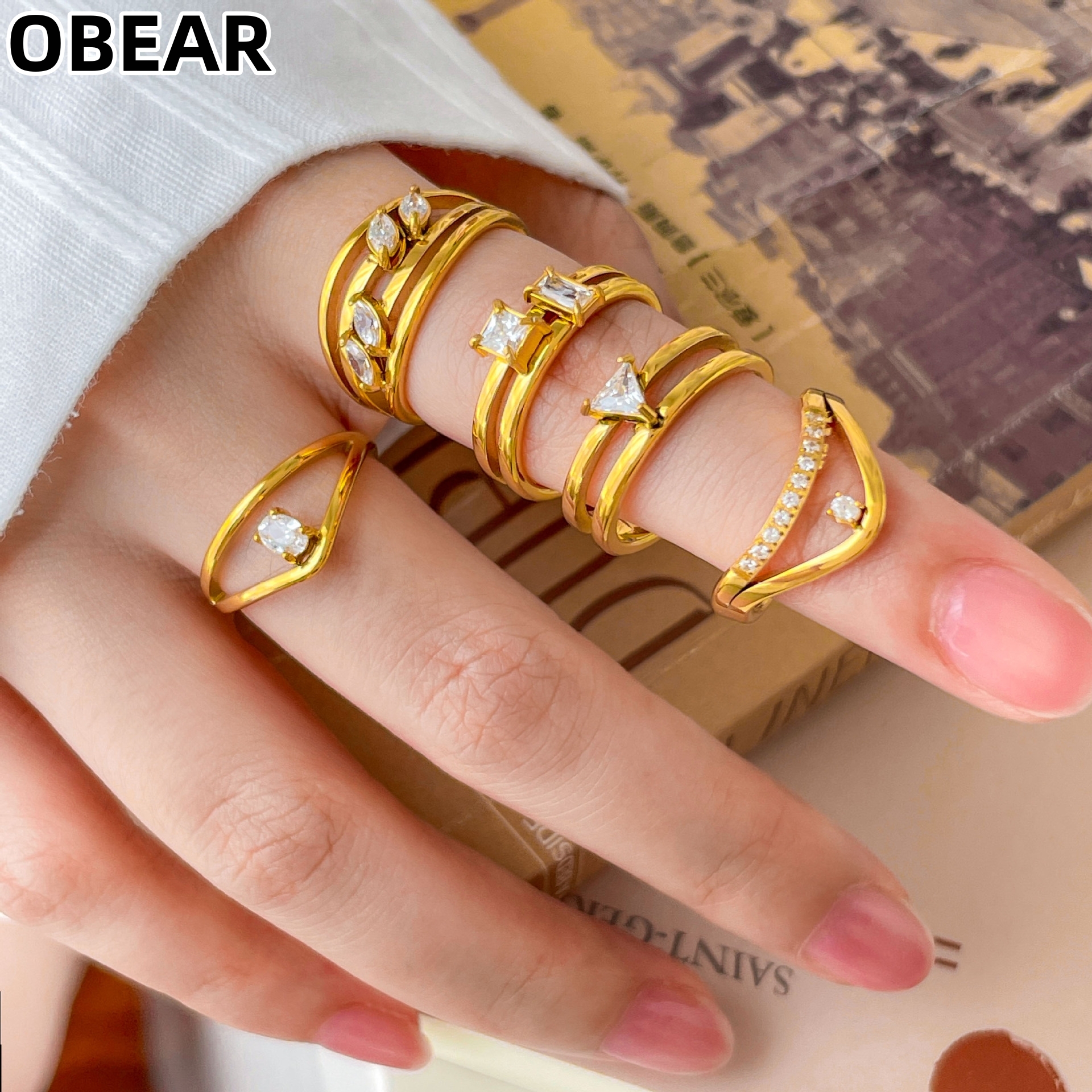 Minimalist Ring Stackable - Waterproof 18K Gold Plated Stainless Steel