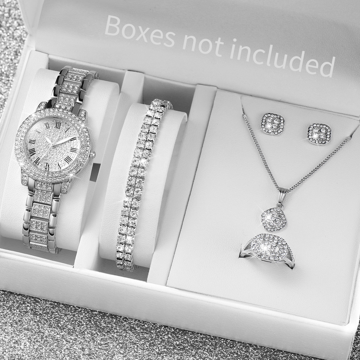 Jewelry Watch Making - Full diamond silver shell Roman dial