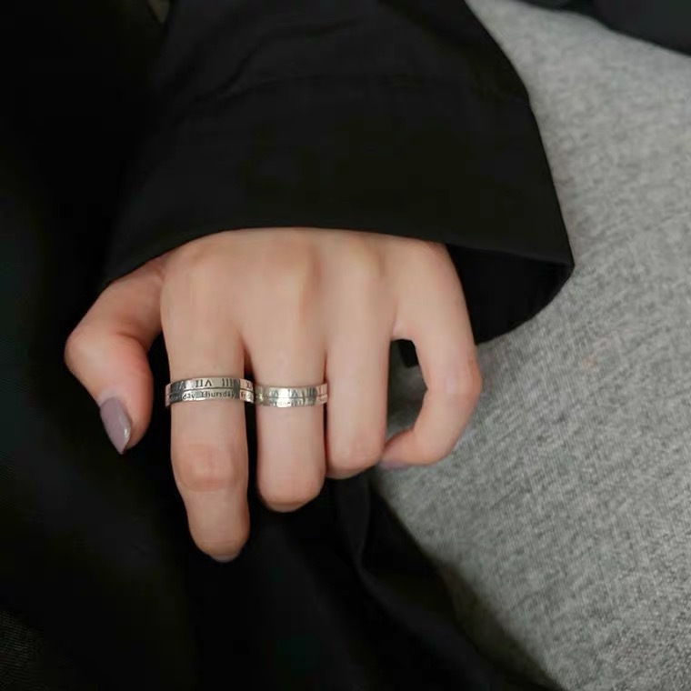 Minimalist Ring Stackable - Minimalist Retro Roman Numeral Ring Unique