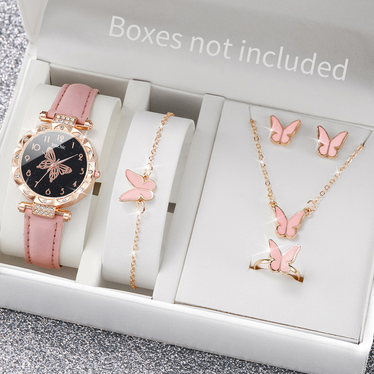 Jewelry Like Watches - 6PCS/Set Fashion Butterfly Dial Women's Watch