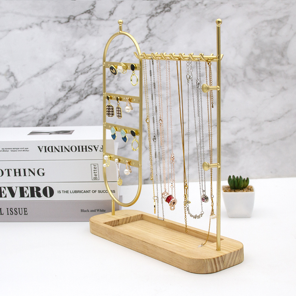 1 desktop solid wood base jewe - Jewelry And Watches Stores 评论和价格