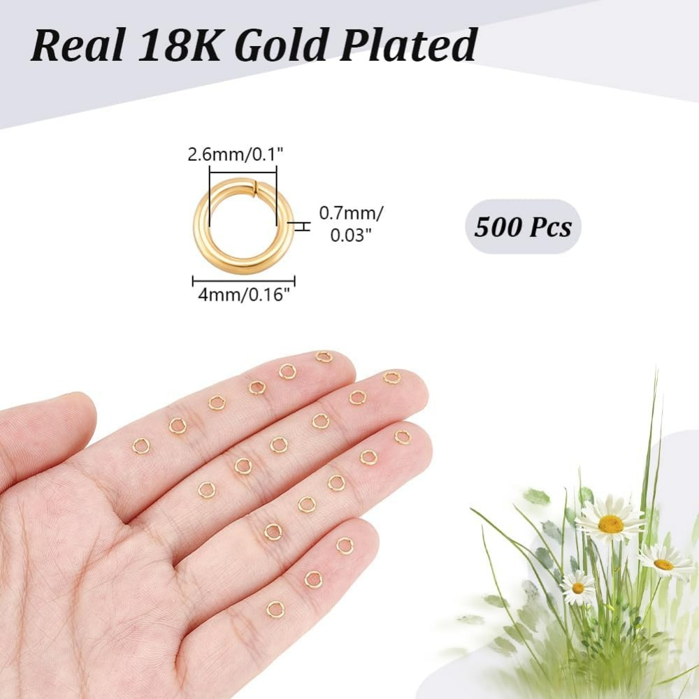 About 500pcs 4mm Gold Jump Rin - Gold Plated Ring 评论和价格