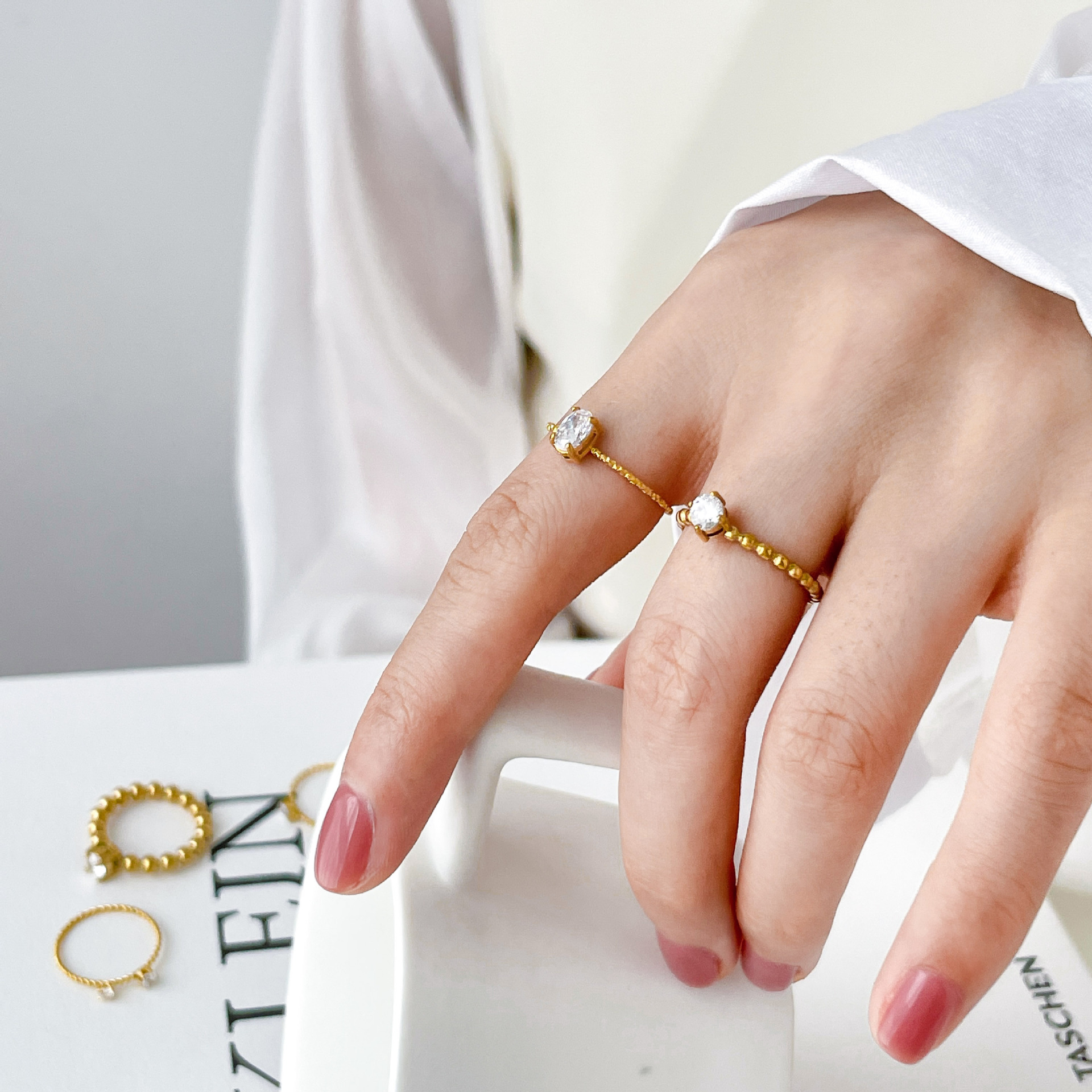 Ins Minimalist Dainty CZ Rings - Minimalist Ring Stackable 评论和价格