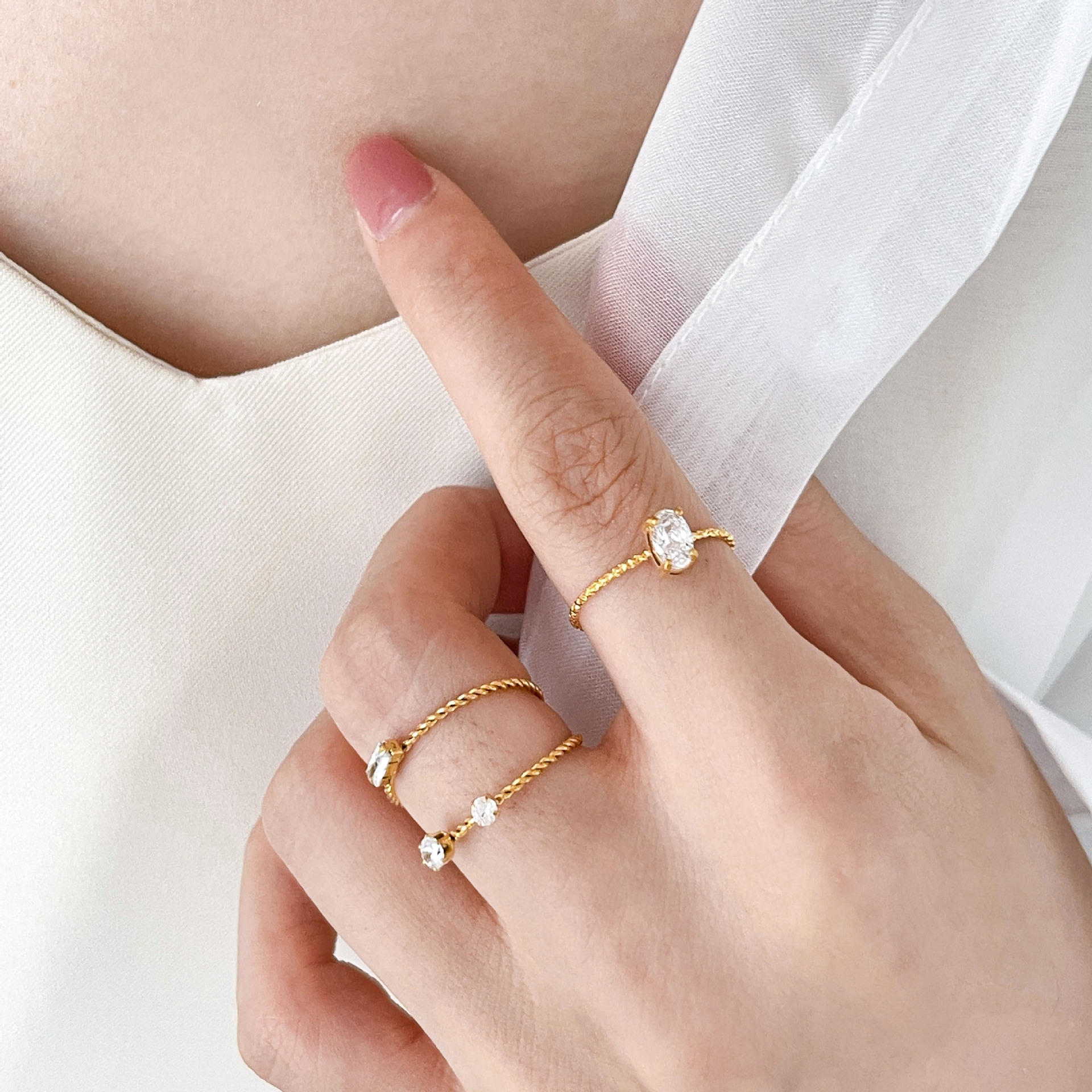 Ins Minimalist Dainty CZ Rings - Minimalist Ring Stackable 评论和价格