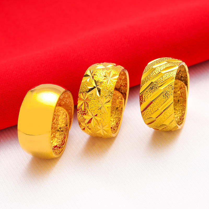 Male Wide 12mm Large Ring Open - Gold Plated Ring 评论和价格