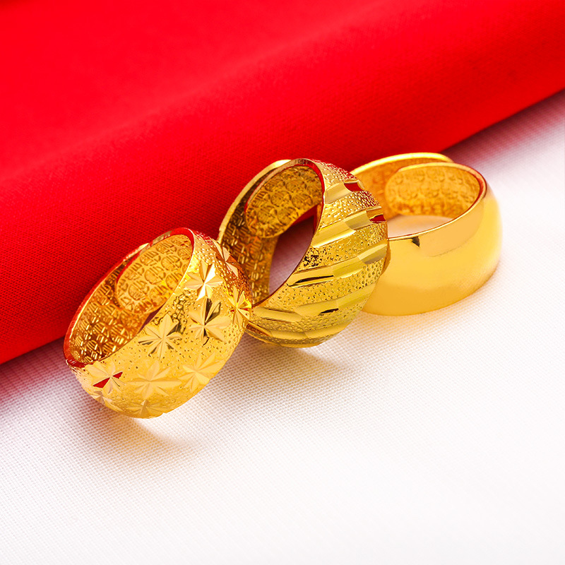 Male Wide 12mm Large Ring Open - Gold Plated Ring 评论和价格