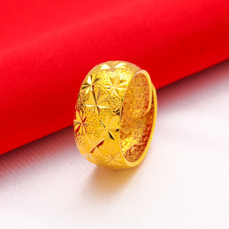 Male Wide 12mm Large Ring Open - Gold Plated Ring 评论和价格