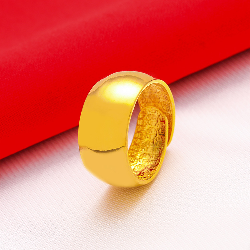 Male Wide 12mm Large Ring Open - Gold Plated Ring 评论和价格
