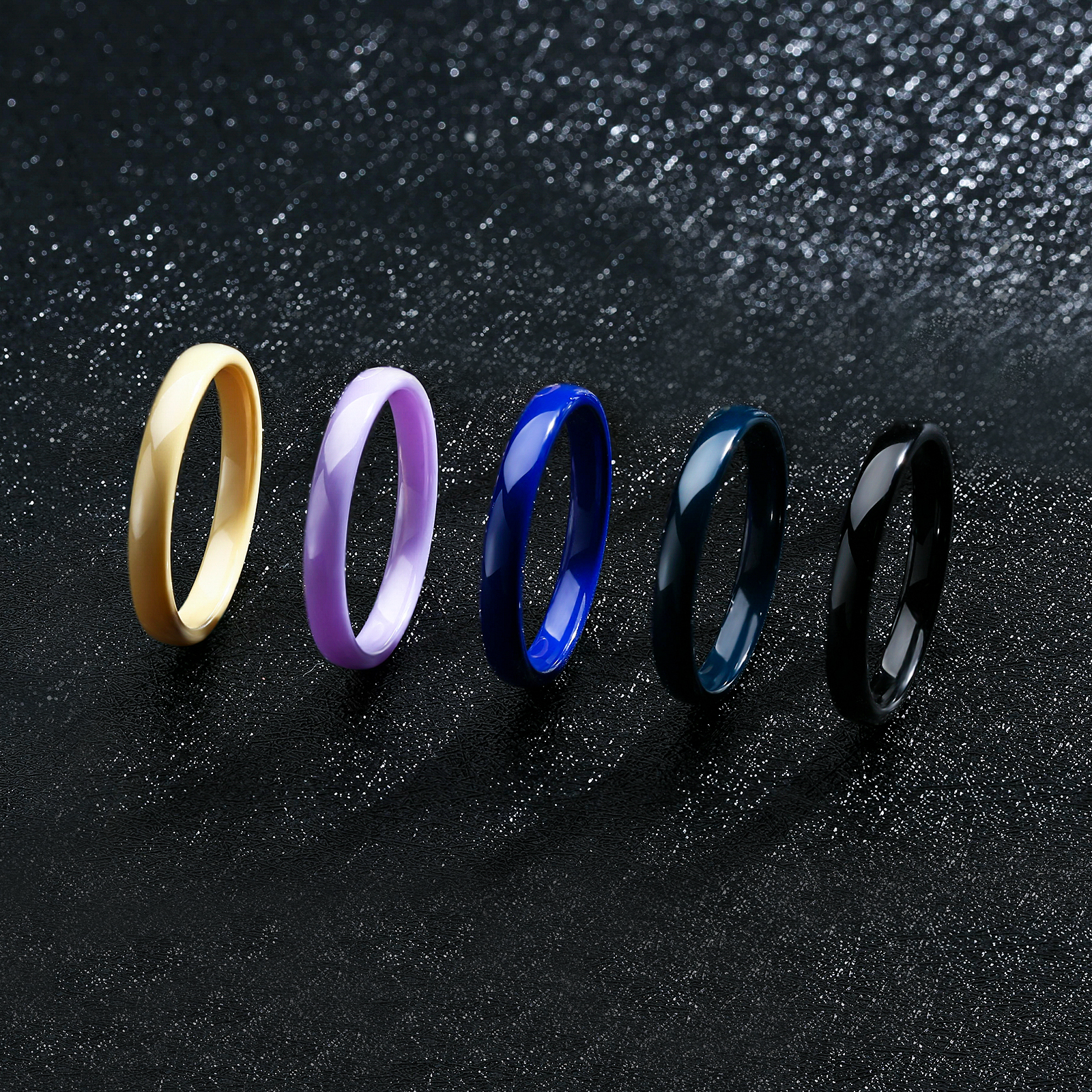 3mm Ceramic Wedding Band for W - Minimalist Ring Stackable 评论和价格