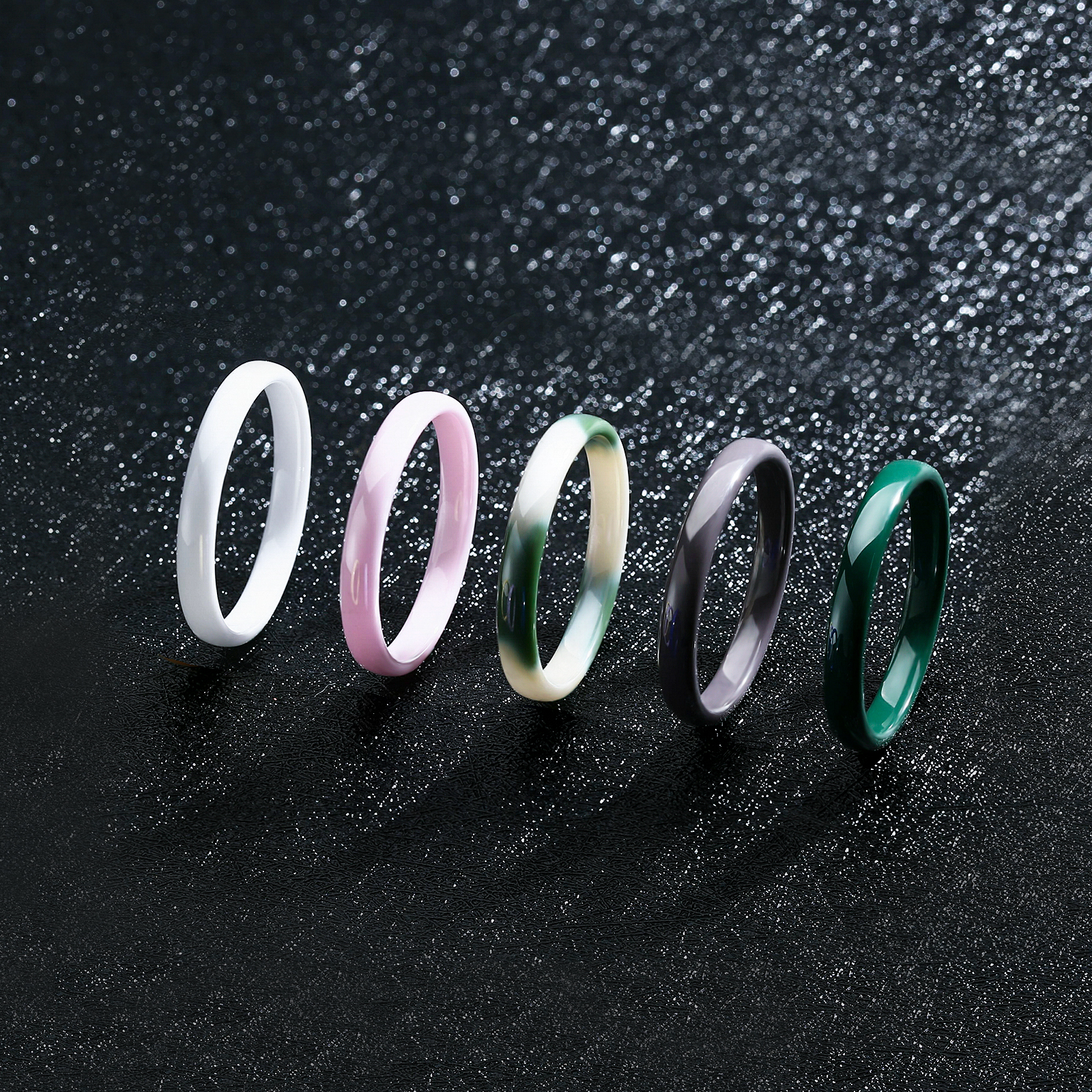 3mm Ceramic Wedding Band for W - Minimalist Ring Stackable 评论和价格
