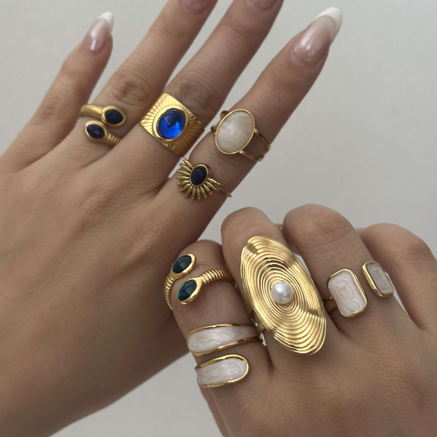 Stainless Steel Gold Plated Ri - Minimalist Ring Stackable 评论和价格