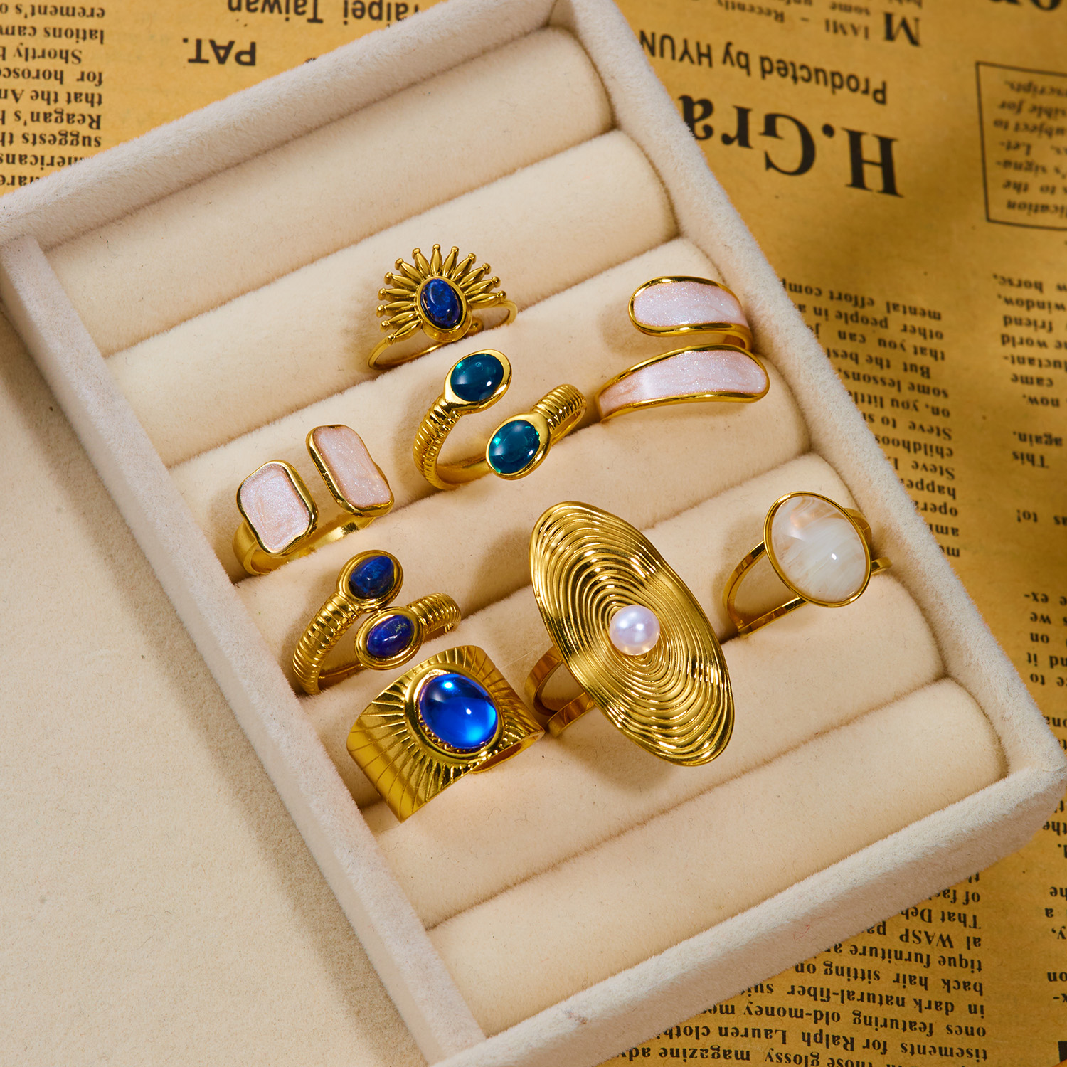 Stainless Steel Gold Plated Ri - Minimalist Ring Stackable 评论和价格