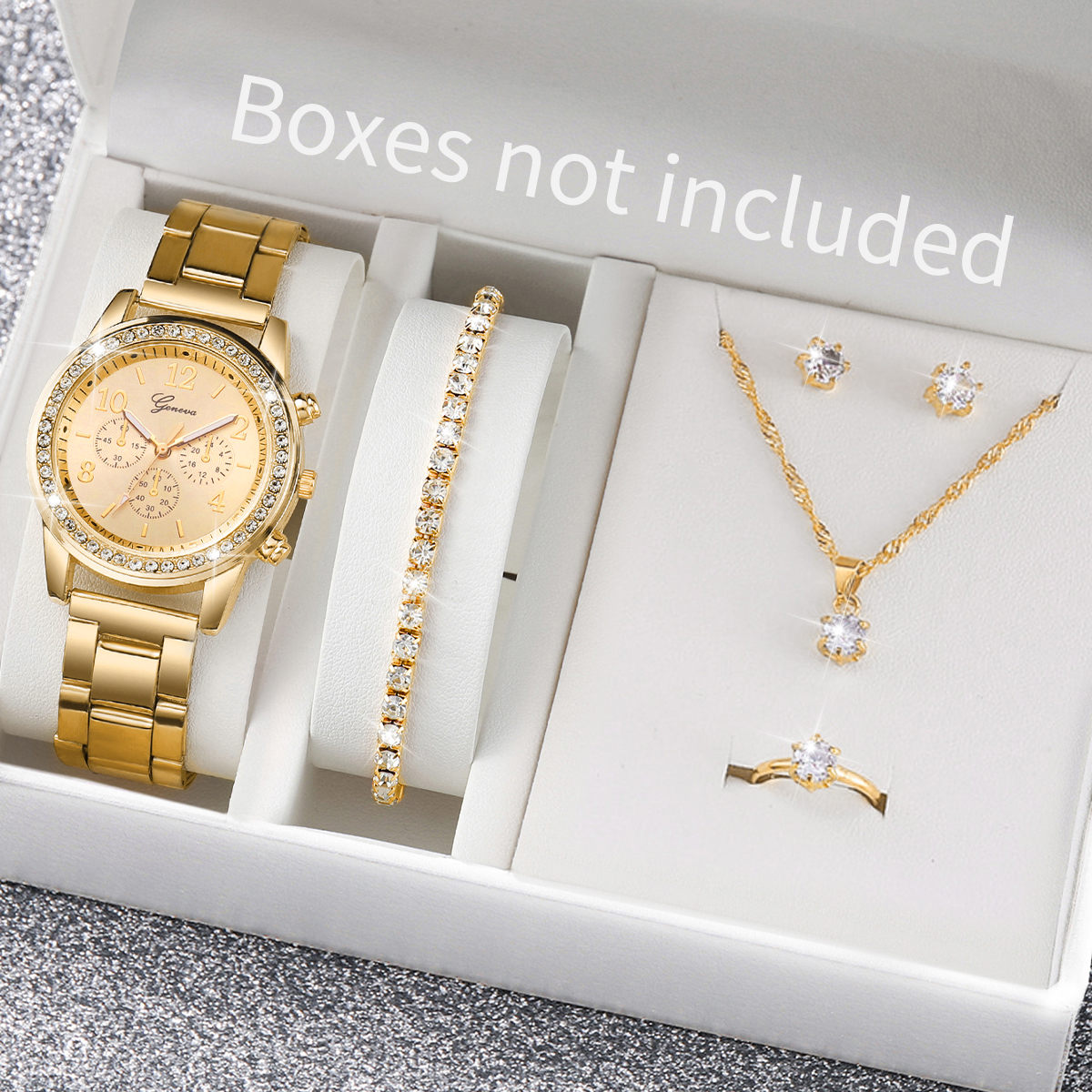6PCS/Set Fashion Rhinestone Wo - Jewelry Like Watches 评论和价格