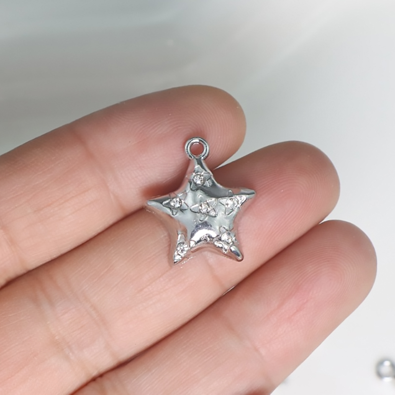 10Pcs DIY Crystal Stars Charms - Moon Star Earrings 评论和价格