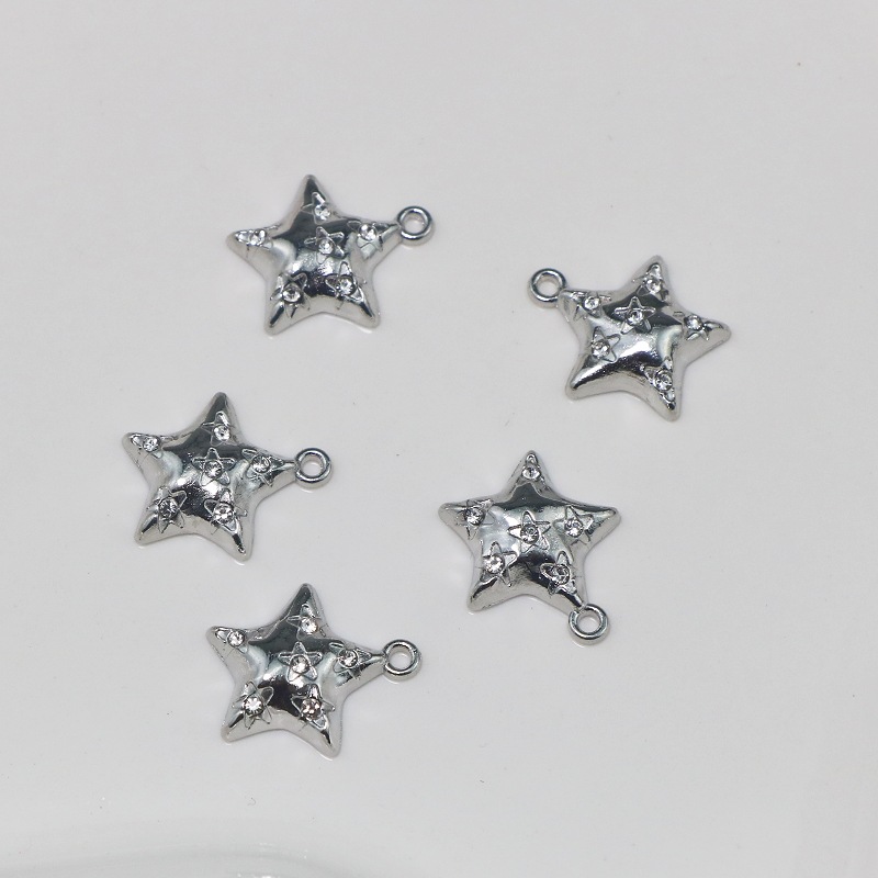 10Pcs DIY Crystal Stars Charms - Moon Star Earrings 评论和价格