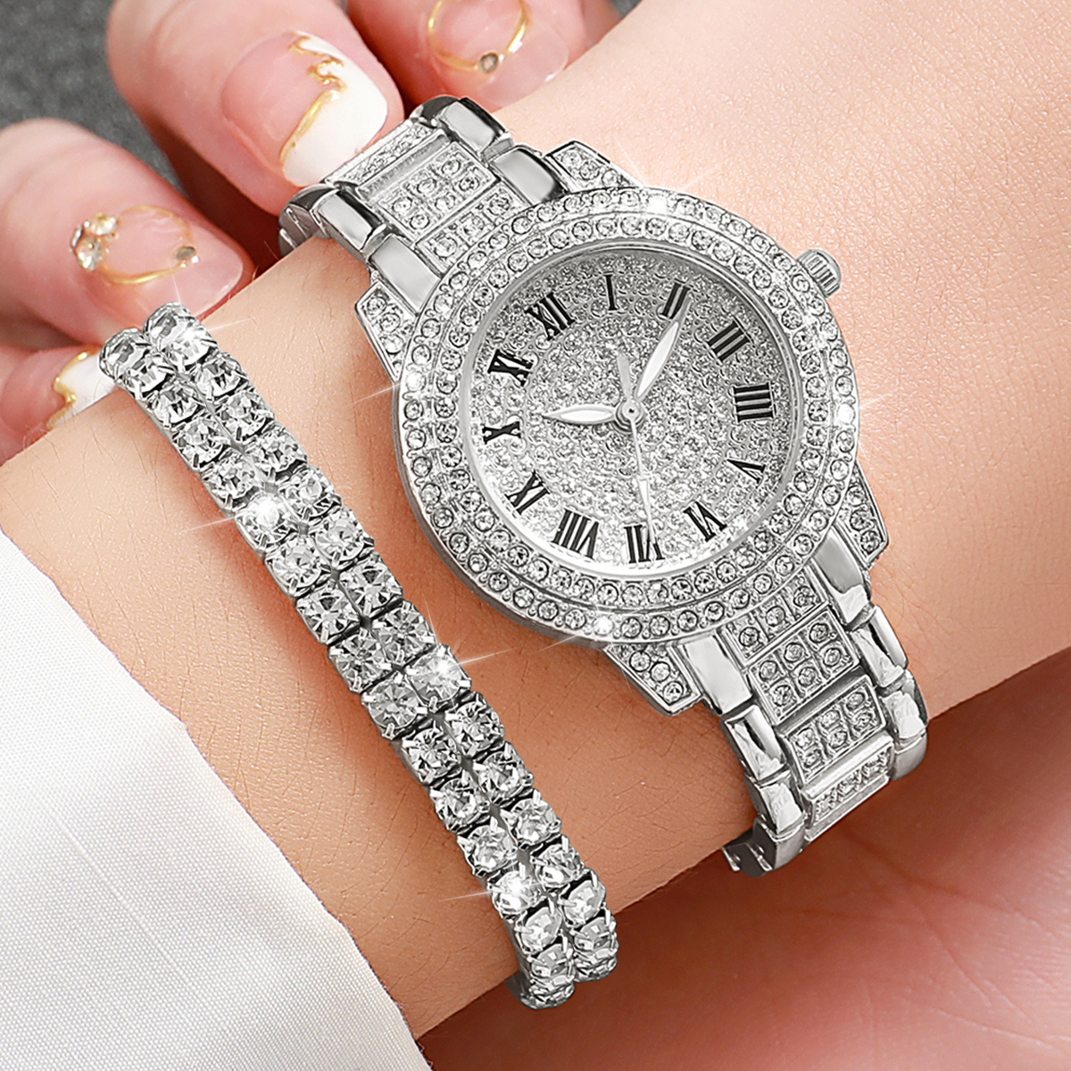 Full diamond silver shell Roma - Jewelry Watch Making 评论和价格