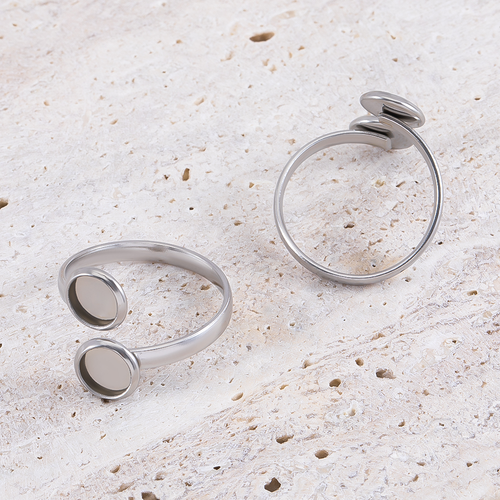 5pcs Stainless Steel Adjustabl - Gold Plated Ring 评论和价格