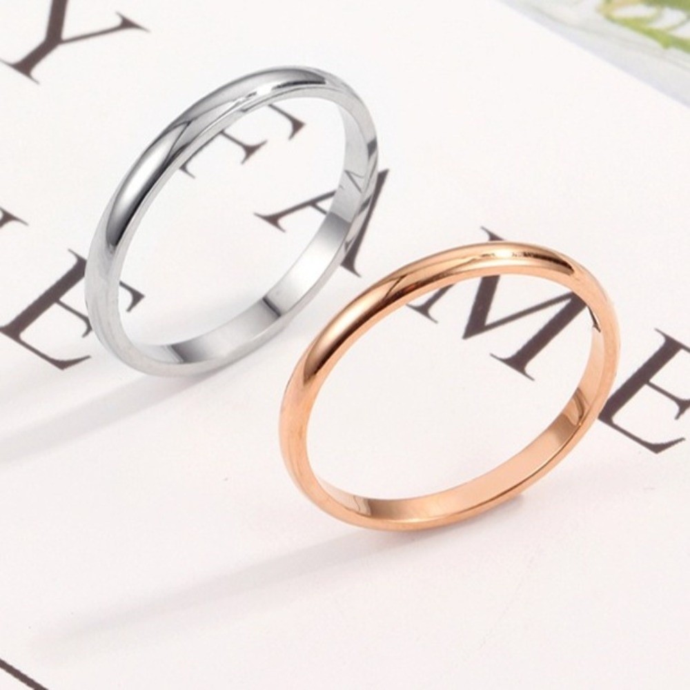 Durable Stackable Plain Band R - Minimalist Ring Stackable 评论和价格