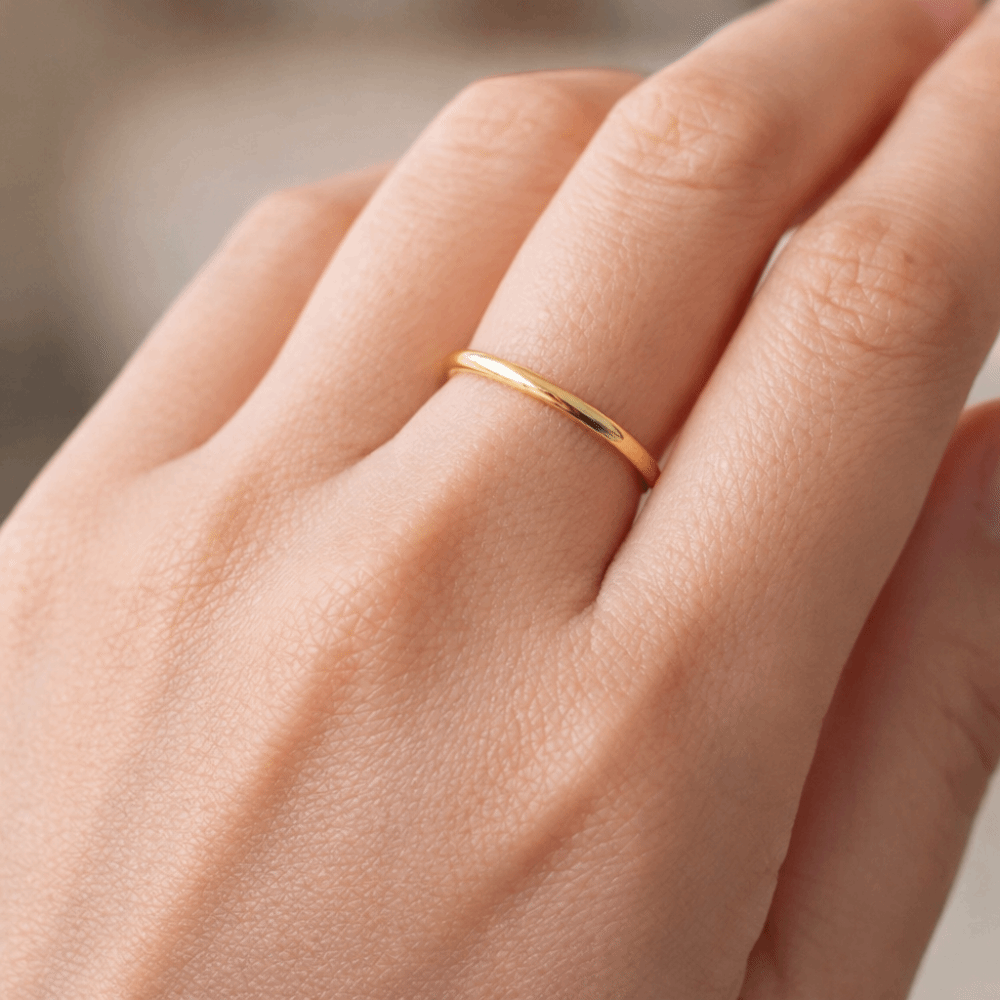 Durable Stackable Plain Band R - Minimalist Ring Stackable 评论和价格