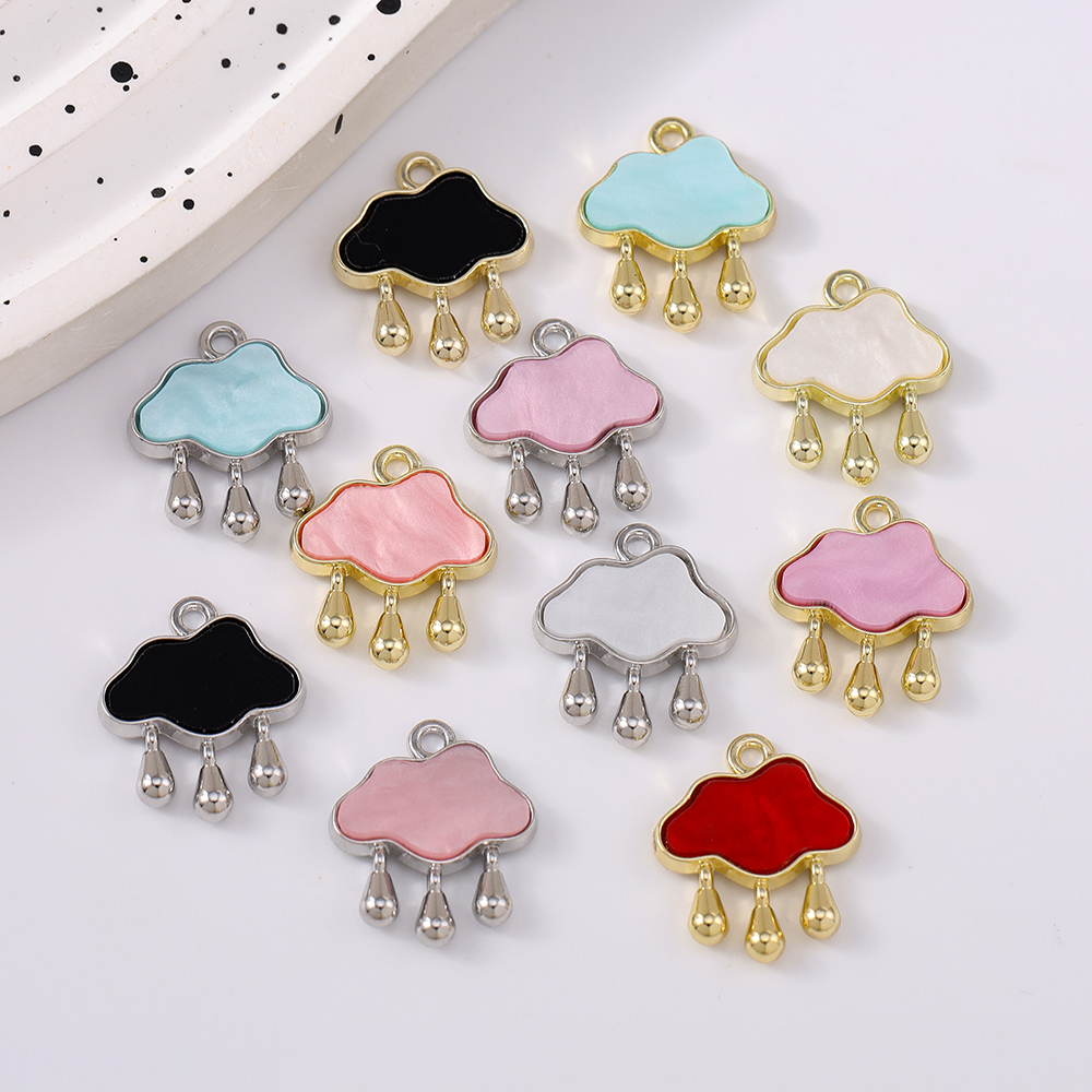 5pcs Cute Gemstone Cloud Raind - Moon Star Earrings 评论和价格