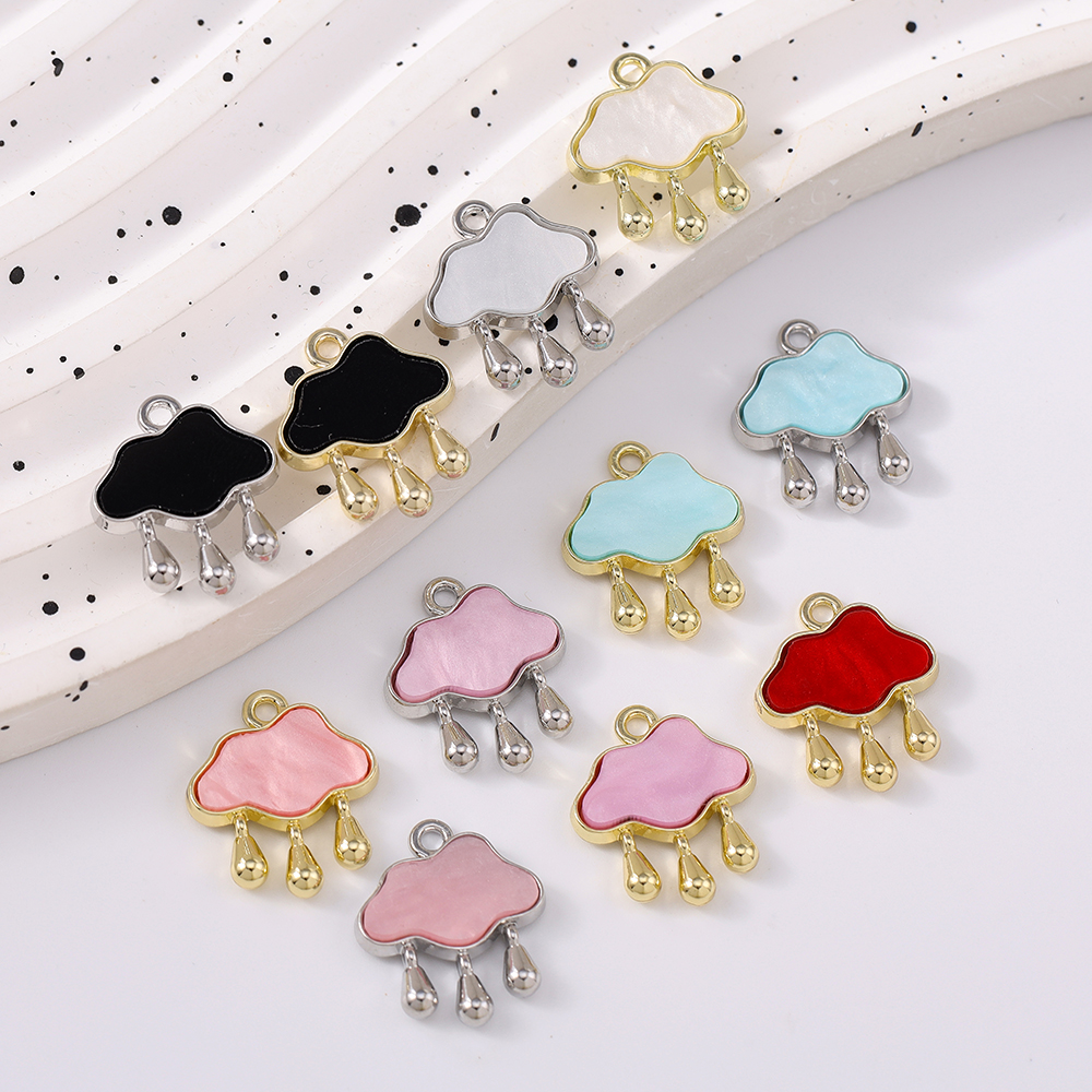 5pcs Cute Gemstone Cloud Raind - Moon Star Earrings 评论和价格