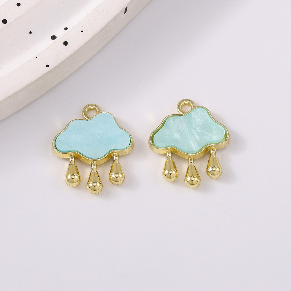 5pcs Cute Gemstone Cloud Raind - Moon Star Earrings 评论和价格