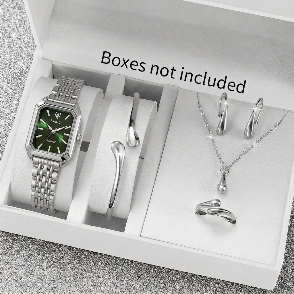 6PCS Fashion Rectangle Women Q - Jewelry Like Watches 评论和价格