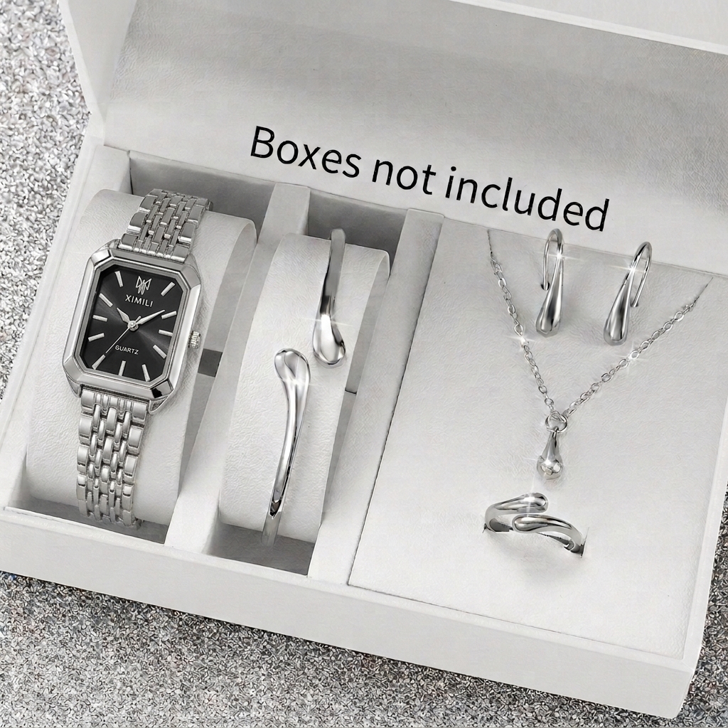6PCS Fashion Rectangle Women Q - Jewelry Like Watches 评论和价格