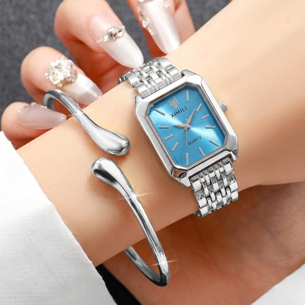 6PCS Fashion Rectangle Women Q - Jewelry Like Watches 评论和价格