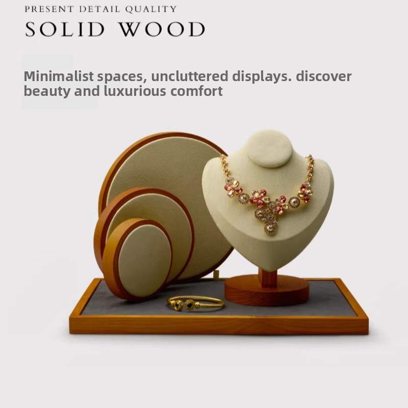 Solid Wood Jewelry Display Tra - Jewelry And Watches Stores 评论和价格