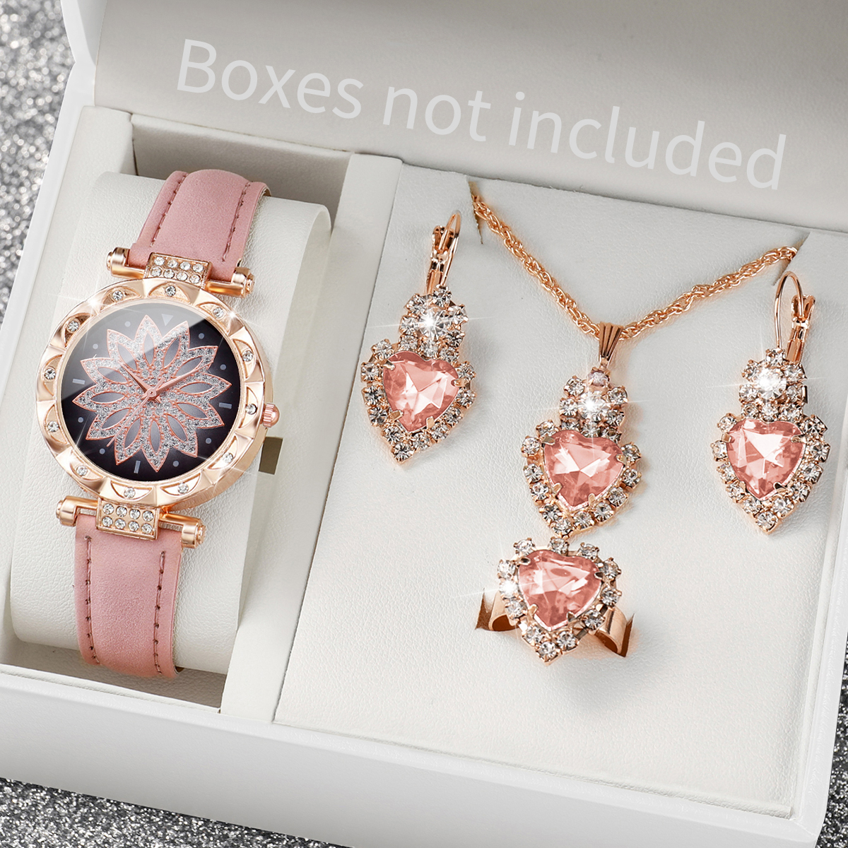 5PCS/Set Luxury Rhinestone Wom - Jewelry Watch Making 评论和价格