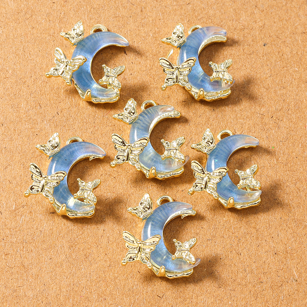 5pcs Delicate Butterfly Crysta - Moon Star Earrings 评论和价格