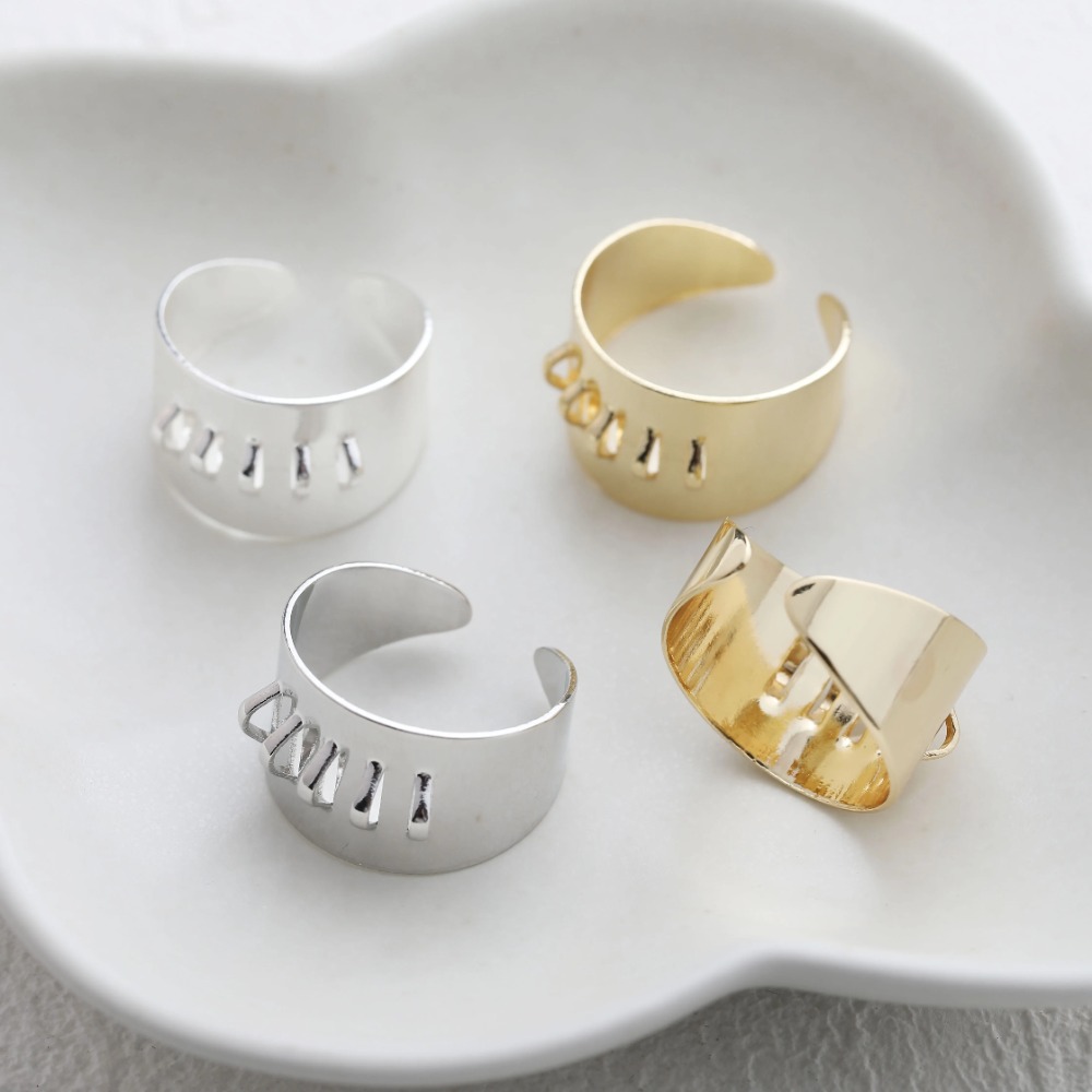 4PCS Brass Ring Settings with  - Gold Plated Ring 评论和价格