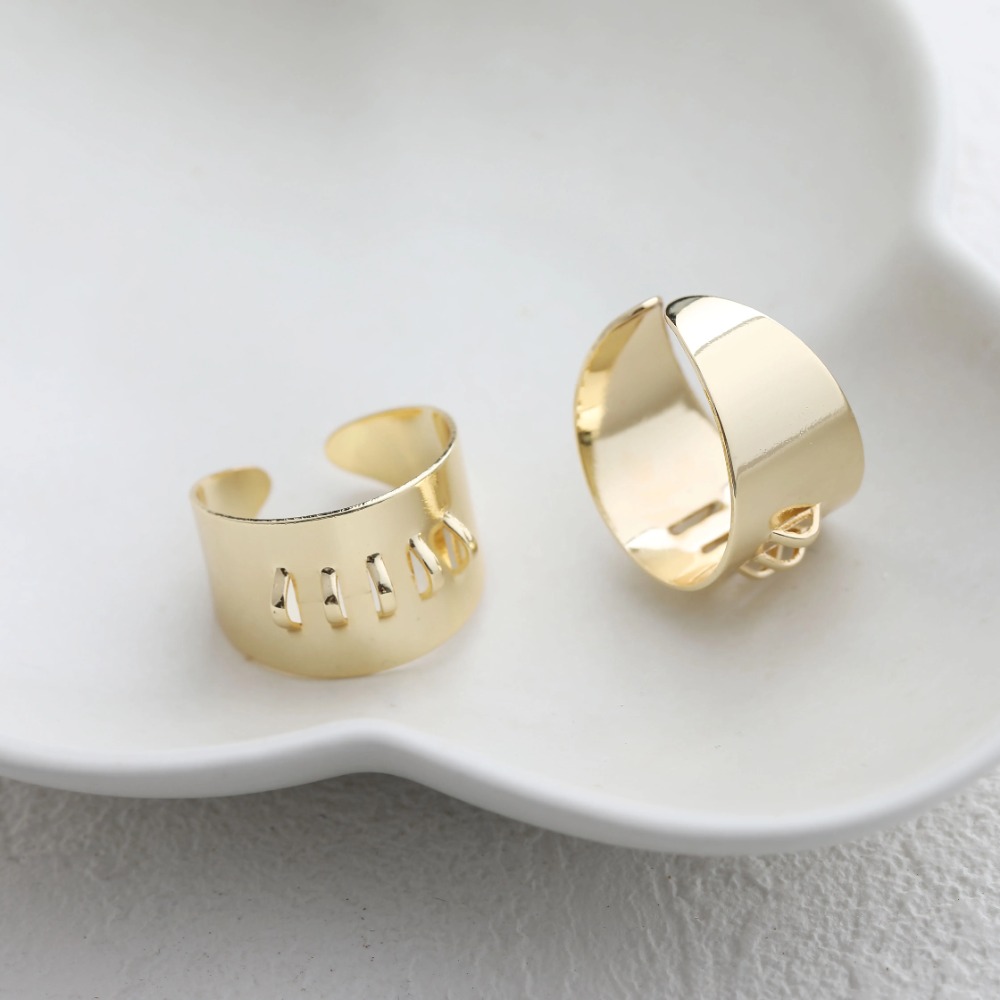 4PCS Brass Ring Settings with  - Gold Plated Ring 评论和价格