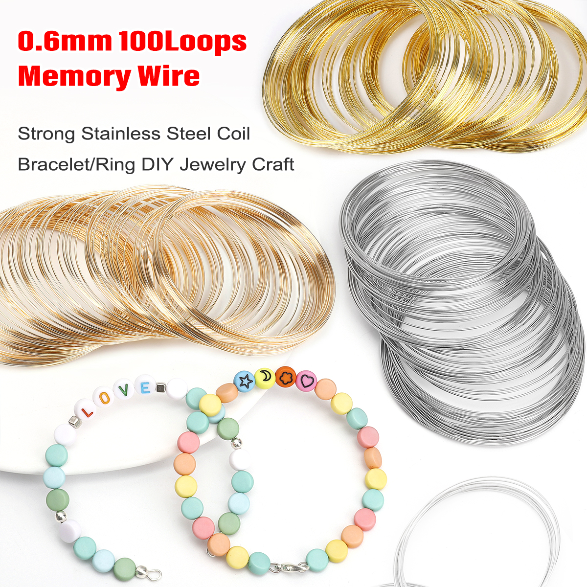 0.6mm Stainless Steel Memory W - Gold Plated Ring 评论和价格
