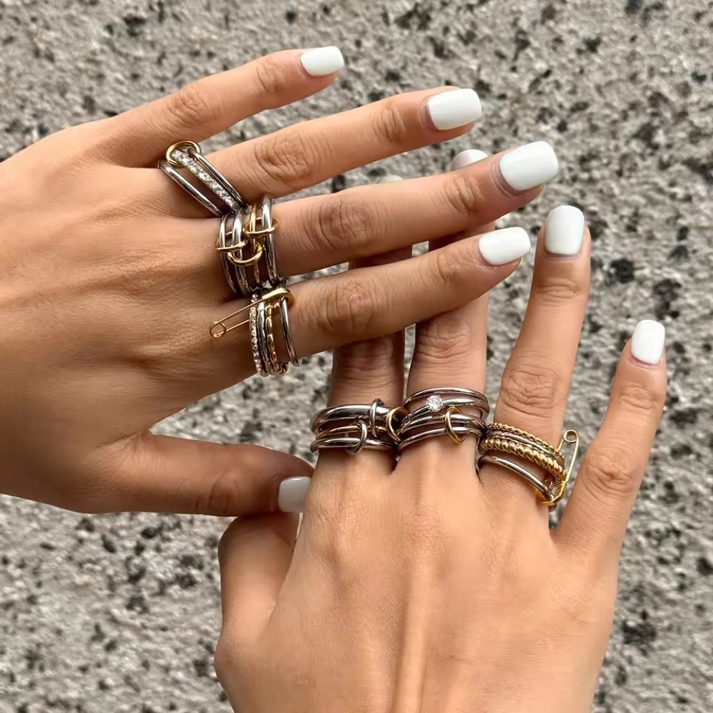 Minimalist 18K Gold Color Plat - Minimalist Ring Stackable 评论和价格