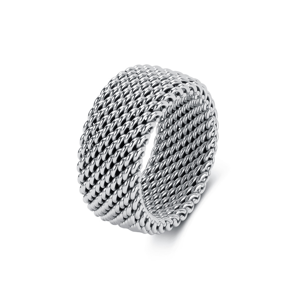 Trendy Stainless Steel Woven R - Minimalist Ring Stackable 评论和价格