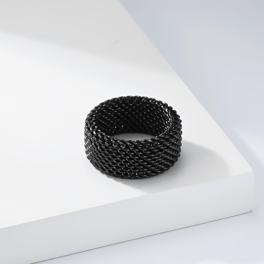 Trendy Stainless Steel Woven R - Minimalist Ring Stackable 评论和价格