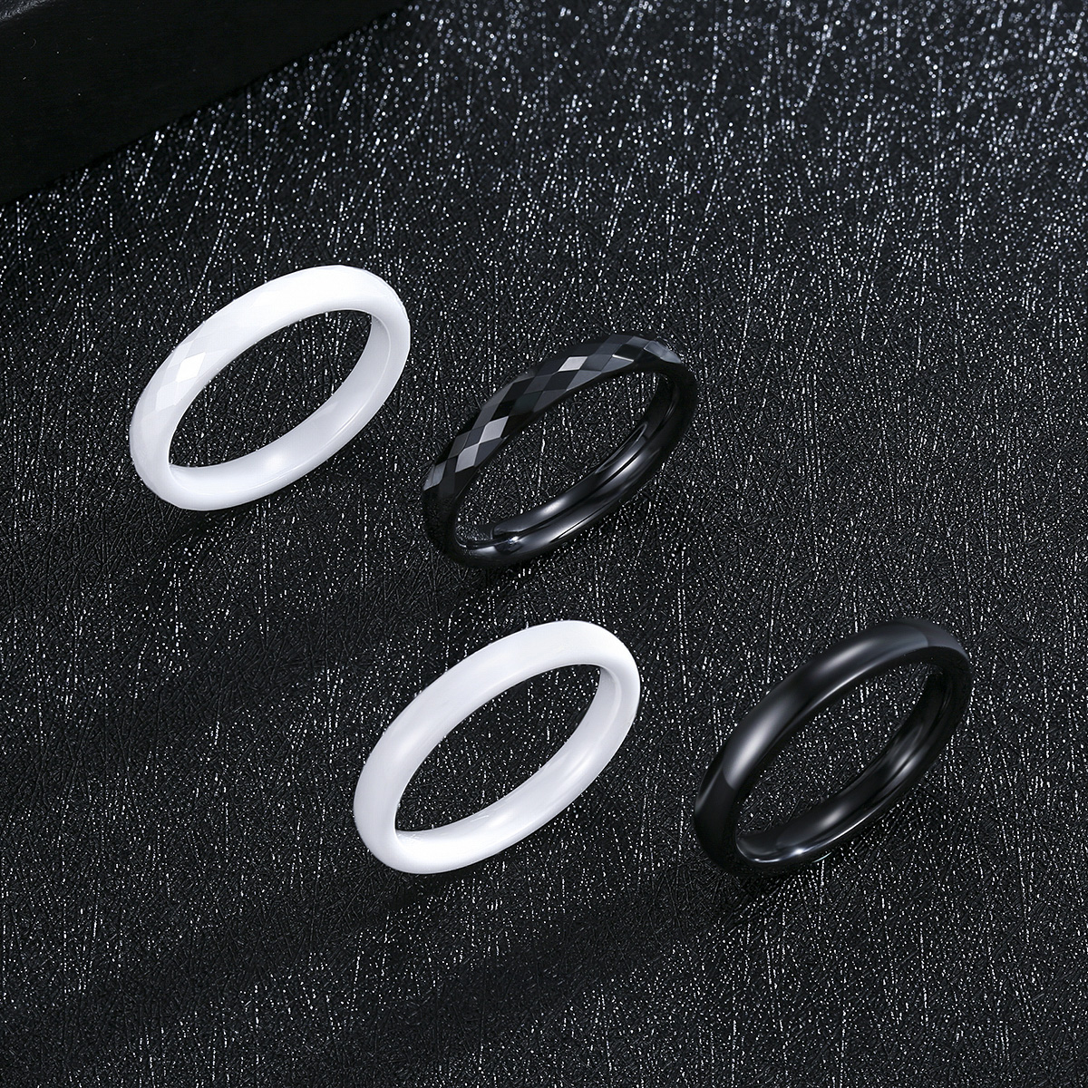 3mm Ceramic Wedding Band for W - Minimalist Ring Stackable 评论和价格