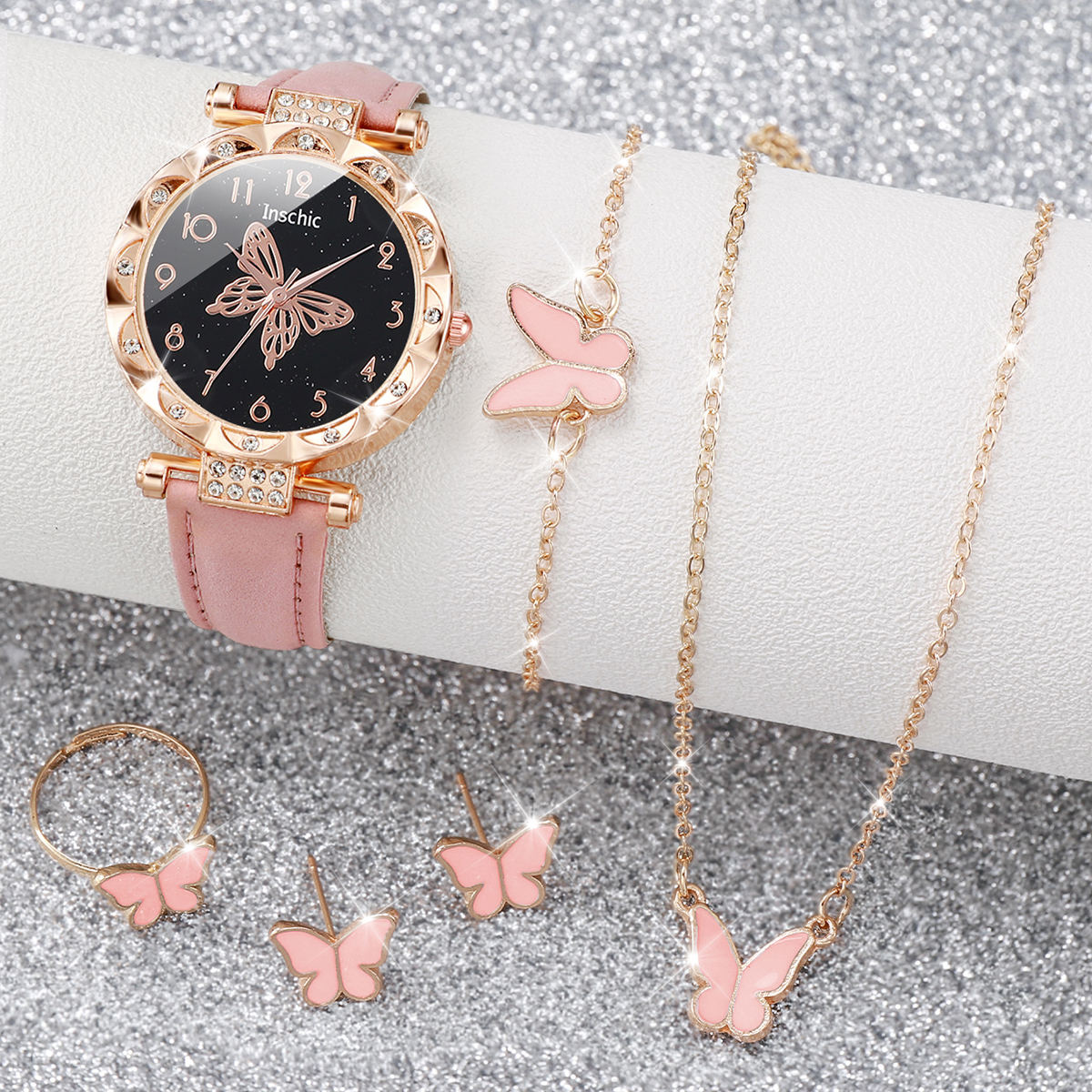 6PCS/Set Fashion Butterfly Dia - Jewelry Like Watches 评论和价格