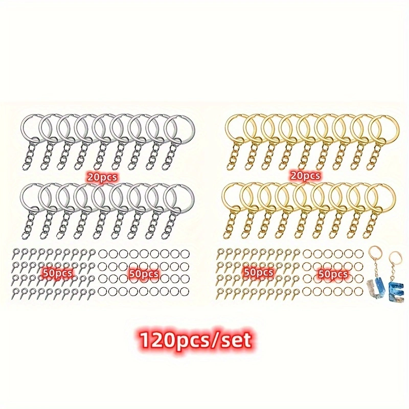 120pcs DIY Keychain Jump Rings - Jewelry Repair & Watches Reviews 评论和价格
