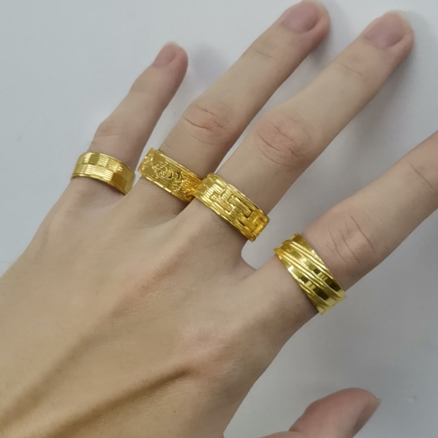 High Quality Korean Version Si - Gold Plated Ring 评论和价格