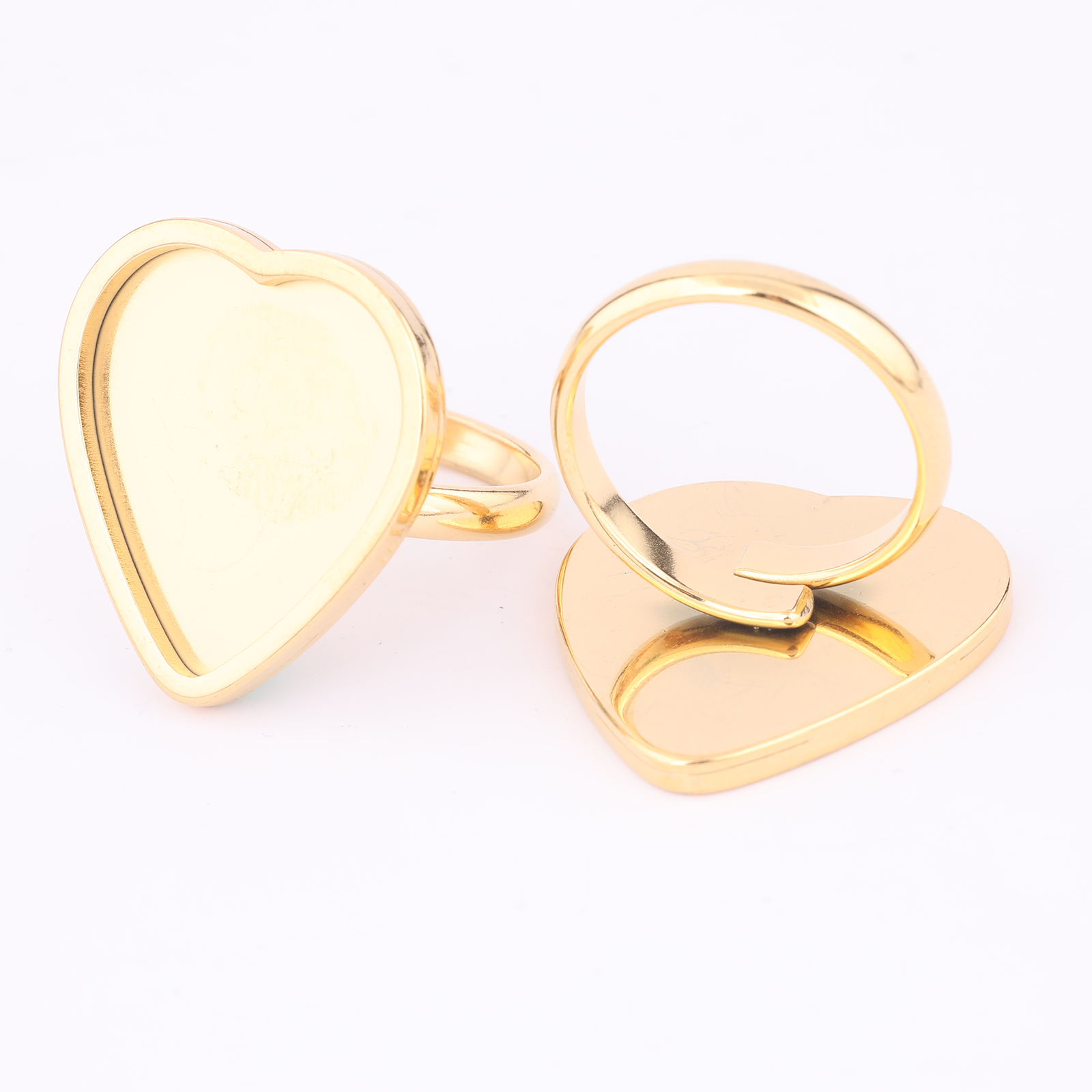 5pcs Stainless Steel Gold Plat - Gold Plated Ring 评论和价格