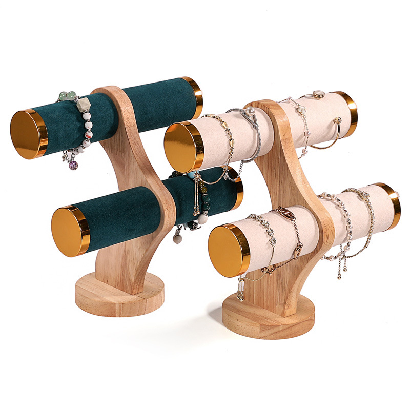 2-Tier Curved Wood Bracelet Ho - Jewelry And Watches Stores 评论和价格