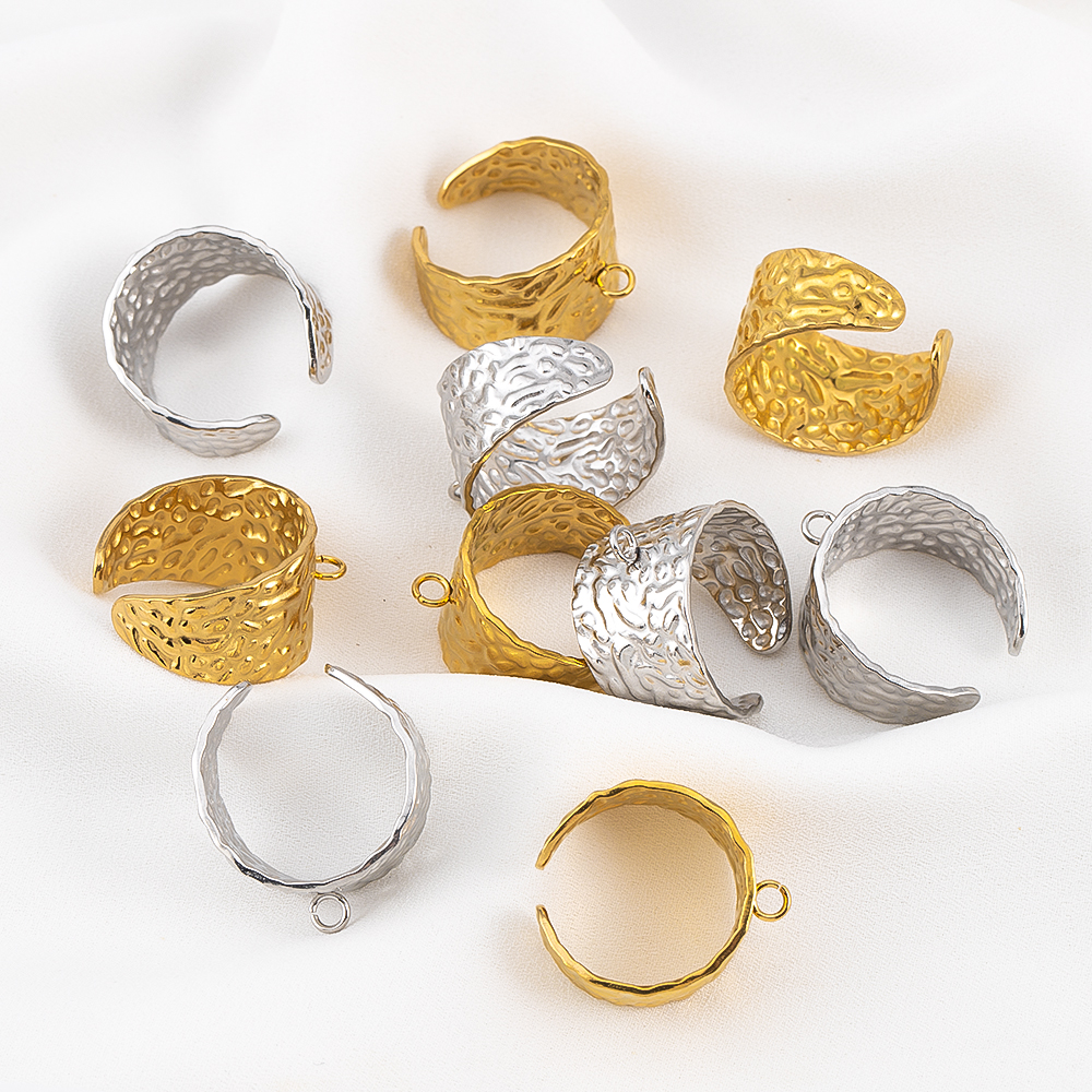 2pcs Stainless Steel 18K Gold  - Gold Plated Ring 评论和价格