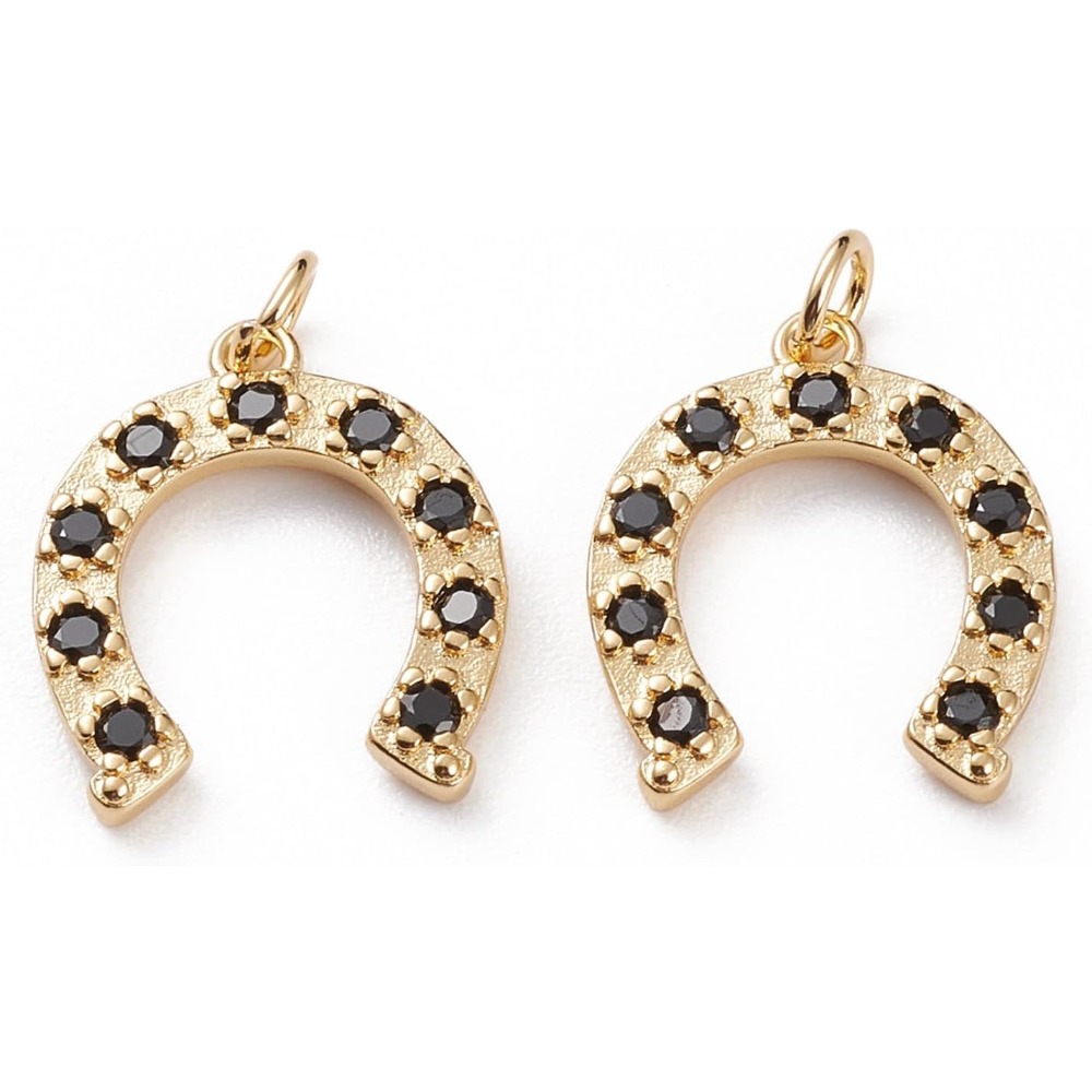 2Pcs Brass Micro Pave Black Cu - Gold Plated Ring 评论和价格