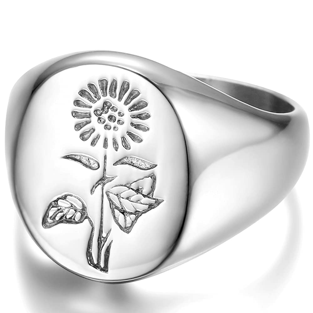Women's Titanium Steel Daisy R - Minimalist Ring Stackable 评论和价格