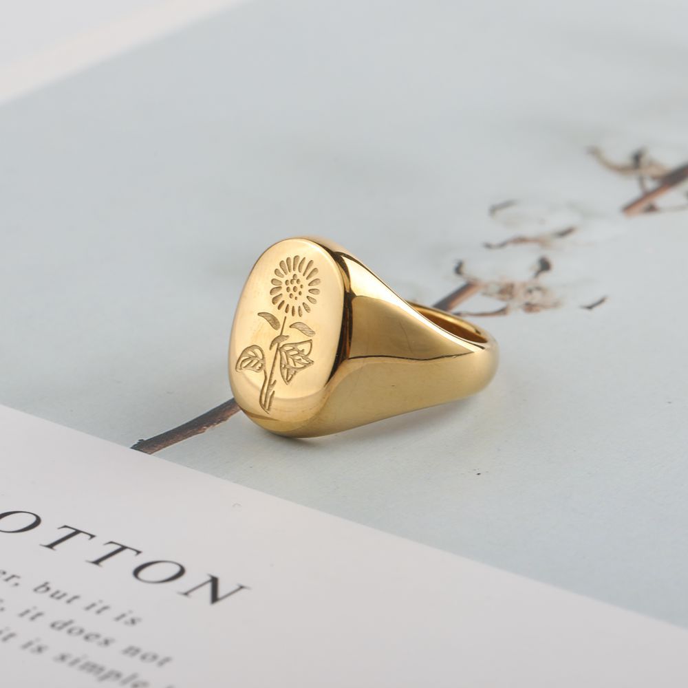 Women's Titanium Steel Daisy R - Minimalist Ring Stackable 评论和价格