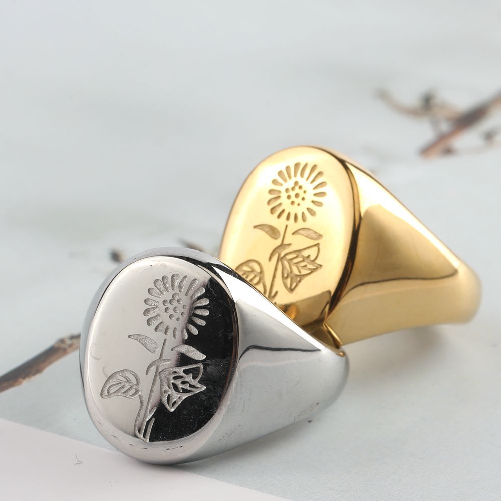 Women's Titanium Steel Daisy R - Minimalist Ring Stackable 评论和价格